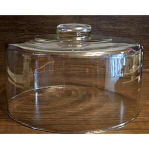 Vintage Replacement Clear Glass Cake Dome Cloche for Cake Stand 9 3/8" O.D.